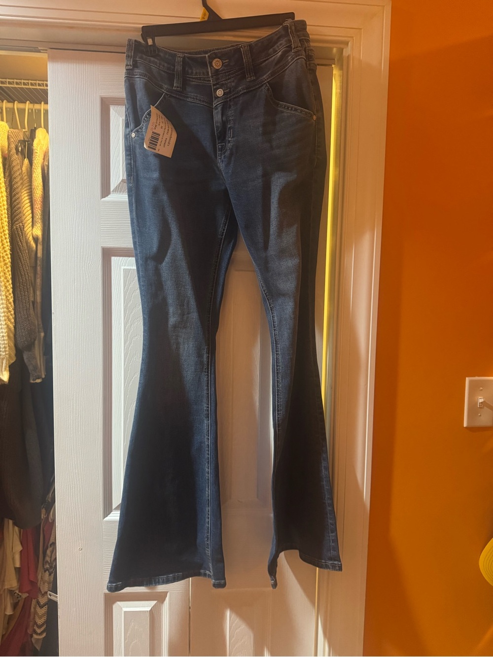 Women’s Dark Blue Flare Jeans - High-Rise Stretch Flare